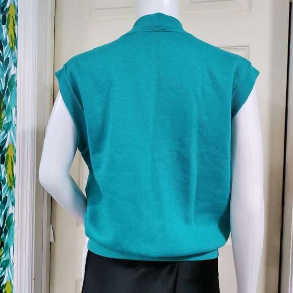 Palmettos 80's Button-Front Relaxed Cozy Vest Jacket Blue Women's Size Medium - Picture 3 of 9